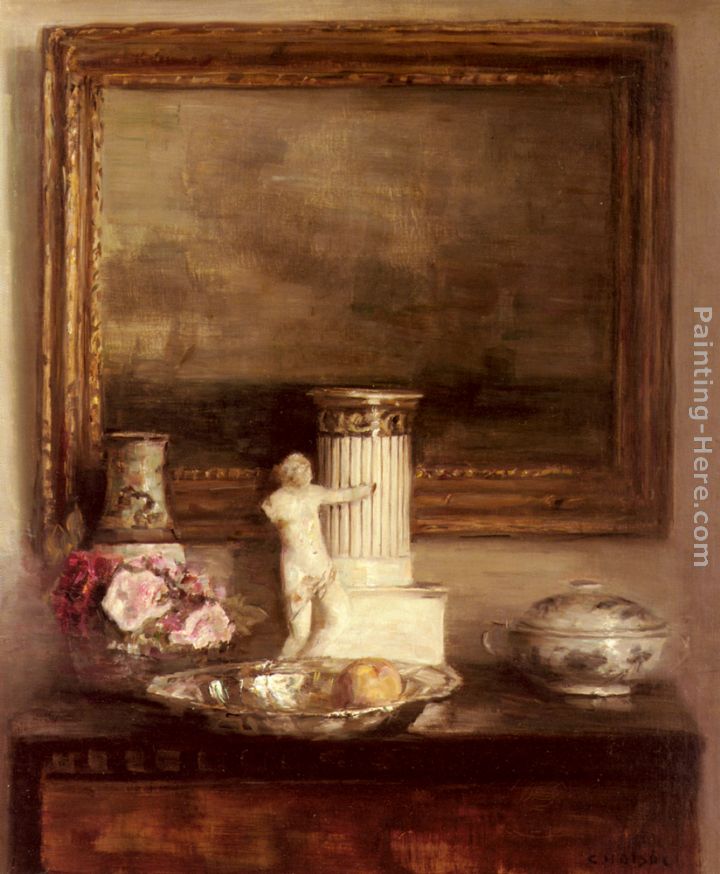 Still Life with Classical Column and Statue painting - Carl Vilhelm Holsoe Still Life with Classical Column and Statue art painting